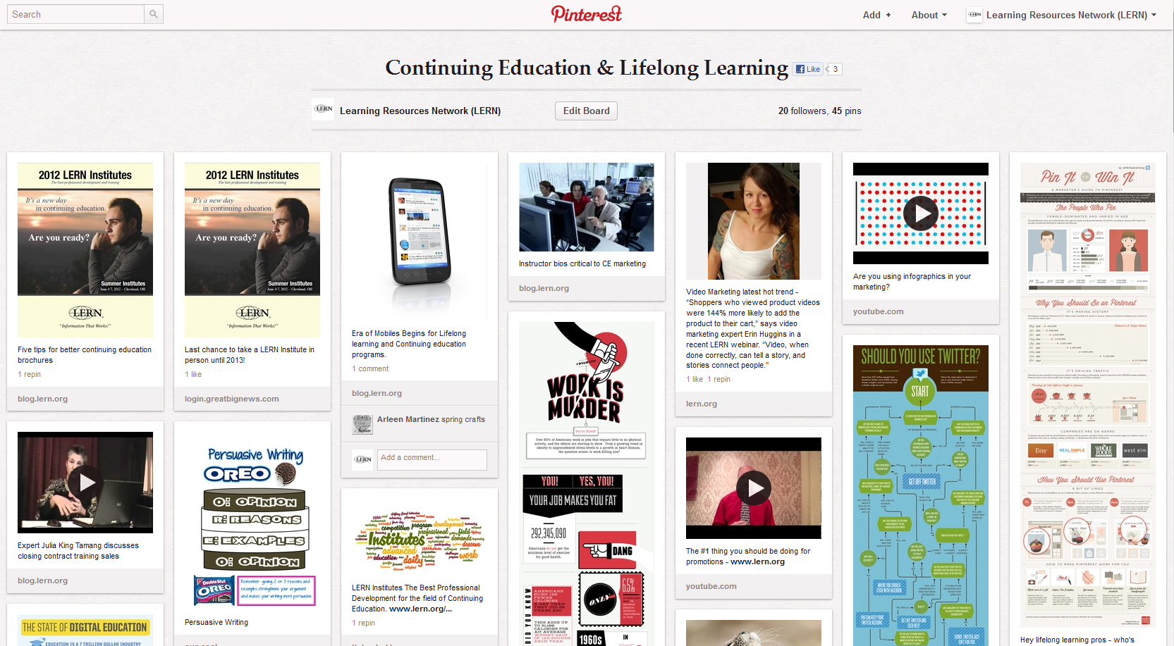 pinterest, continuing education