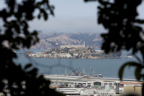 A view of Alcatraz Island off the coast of San Francisco