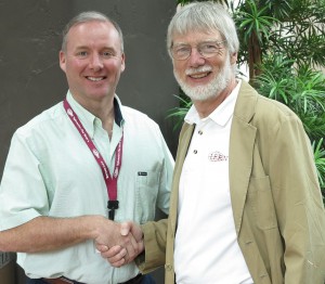 LERN President William A. Draves, right, welcomes Layne Harpine as LERN’s new consultant for workforce development and contract training. 