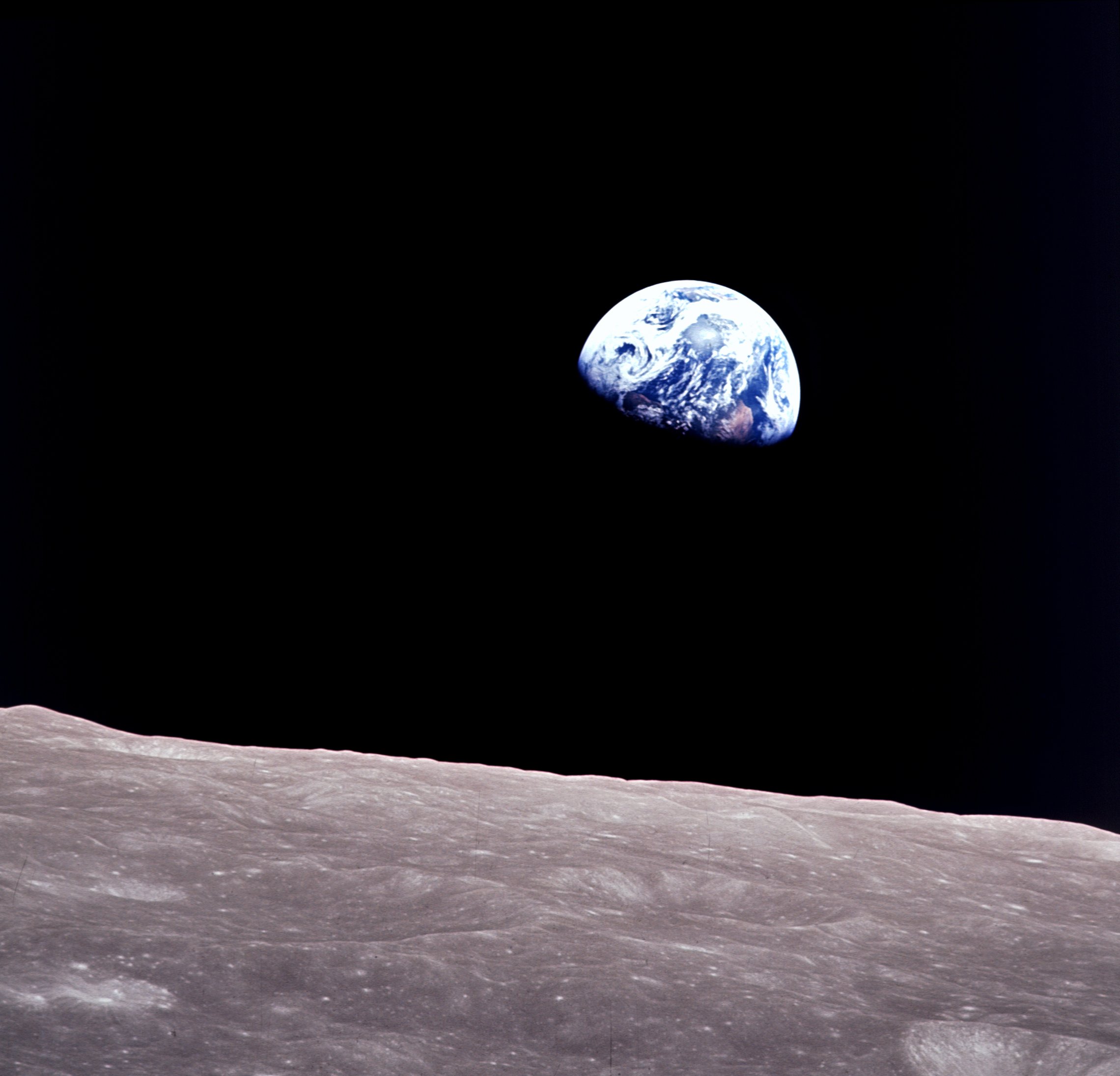 view of the earth as soon from the moon